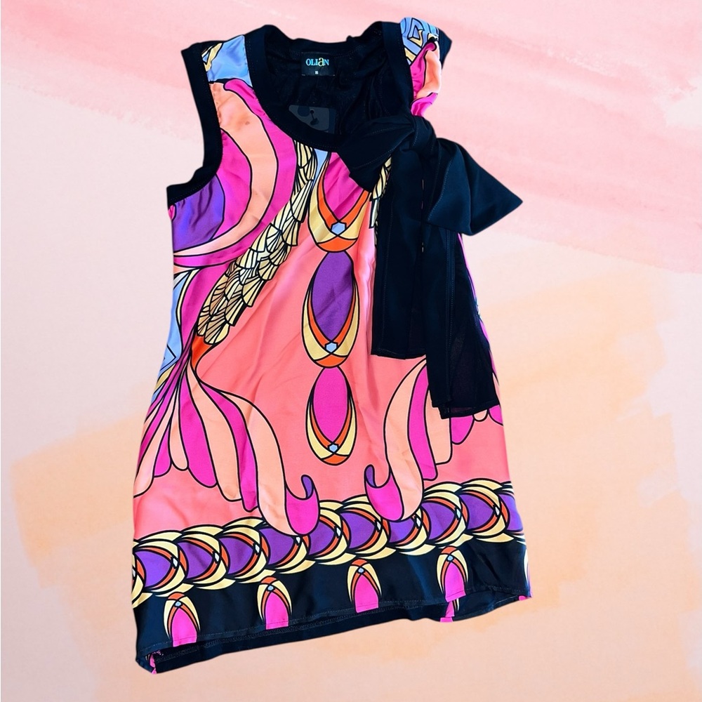 NWT Olian Vibrant Colors Office Attire Bow Top in XS - Picture 2 of 9